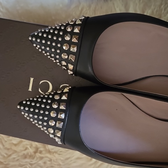 Gucci Coline Malaga studded ballet flats 36.5 - Picture 3 of 16